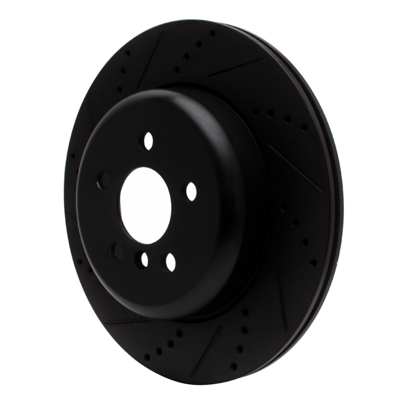 BMW 430I Brake Rotor (1) - Rear - R1 Concepts - Drilled & Slotted - Black - `17-`25